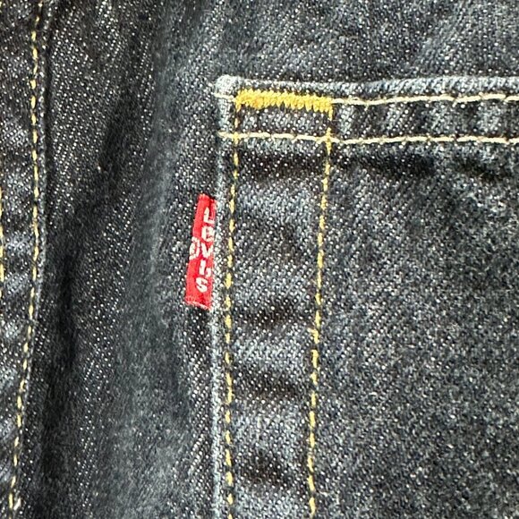 Levis 505 Jeans Mens 38 Dark Wash Cotton 5 Pocket Straight Leg - Picture 7 of 9